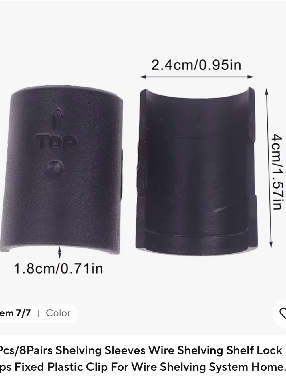 Black Wire Shelving Sleeve Clips - Pack of 8